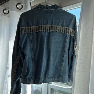 Denim Jacket with Fringe Detail